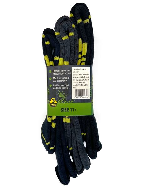 Bisley Bamboo Work Socks (3X Pack) - BSX7020