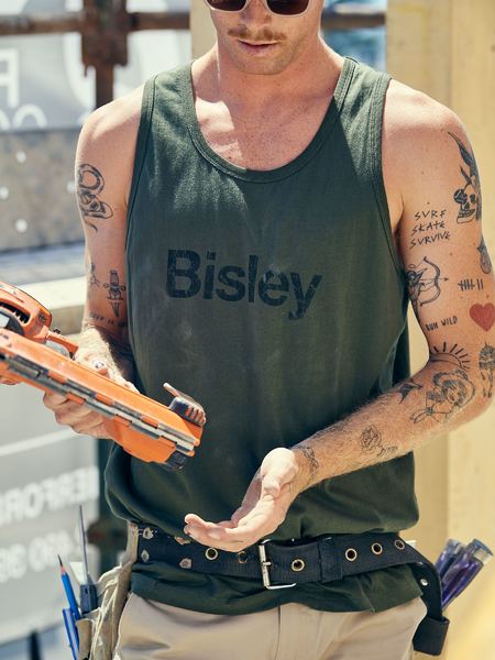 Bisley Cotton Logo Singlet - BKS063