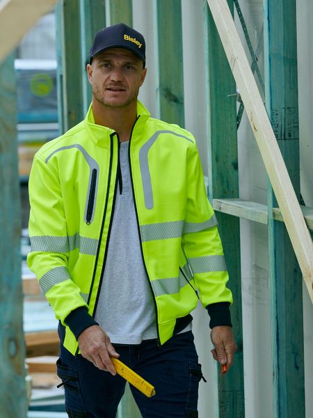 Bisley Taped Hi Vis Soft Shell Bomber Jacket - BJ6979T