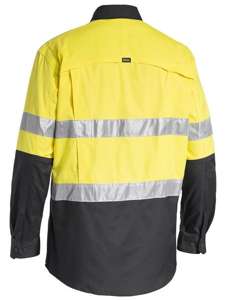 Bisley Taped X-AirFlow Hi Vis Ripstop 2 Tone Long Sleeve Mens Shirt - BS6415T