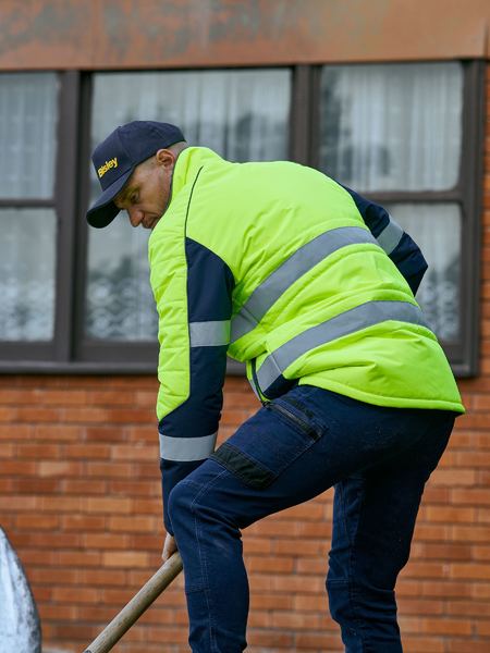 Bisley Taped Hi Vis Puffer Jacket With Stand Collar - BJ6829T