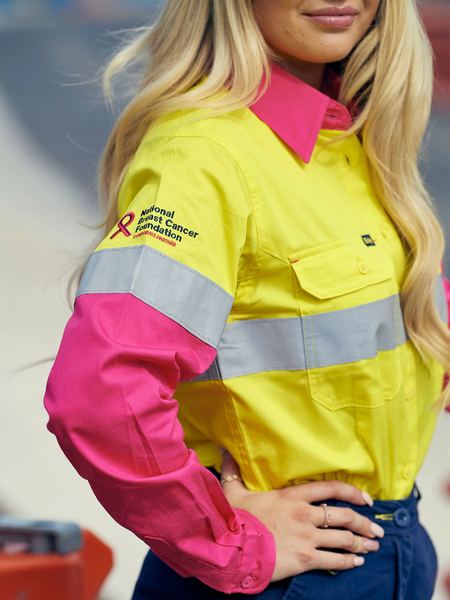 Bisley Womens Taped Hi Vis Cool Lightweight Long Sleeve Drill Shirt - BL6696T