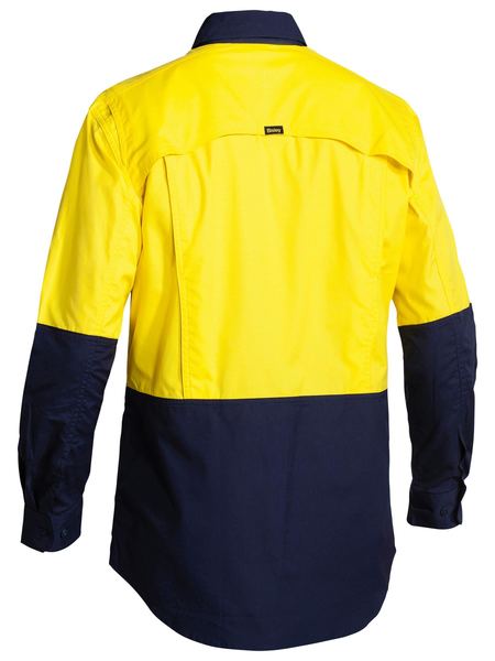 Bisley Mens X-Airflow Hi Vis Ripstop 2 Tone Long Sleeve Shirt - BS6415