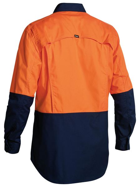 Bisley Mens X-Airflow Hi Vis Ripstop 2 Tone Long Sleeve Shirt - BS6415