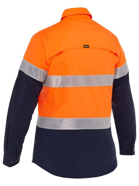 Bisley Womens X Airflow Hi Vis Taped Stretch Ripstop Shirt - BL6491T