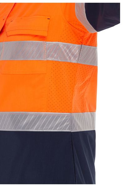 Bisley Womens X Airflow Hi Vis Taped Stretch Ripstop Shirt - BL6491T