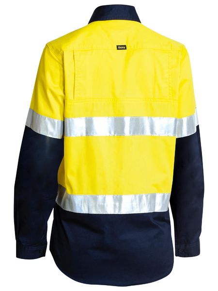 Bisley Womens Taped Hi Vis Cool Lightweight Long Sleeve Drill Shirt - BL6696T