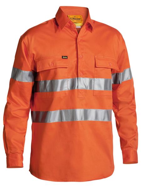 Bisley Taped Hi Vis Long Sleeve Mens Drill Shirt - BTC6482