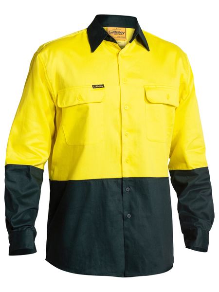 Bisley Hi Vis 2 Tone Long Sleeve Drill shirt - BS6267