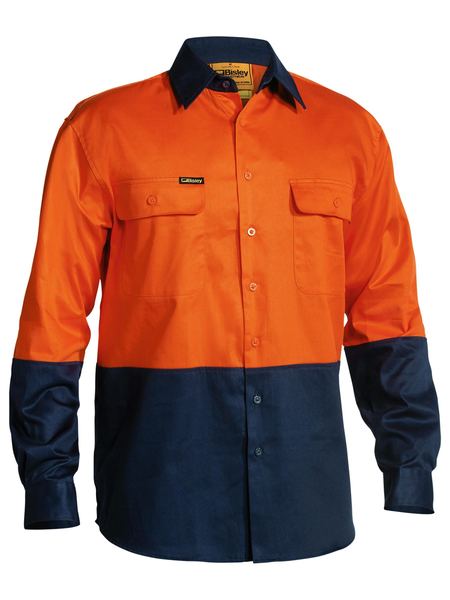 Bisley Hi Vis 2 Tone Long Sleeve Drill shirt - BS6267