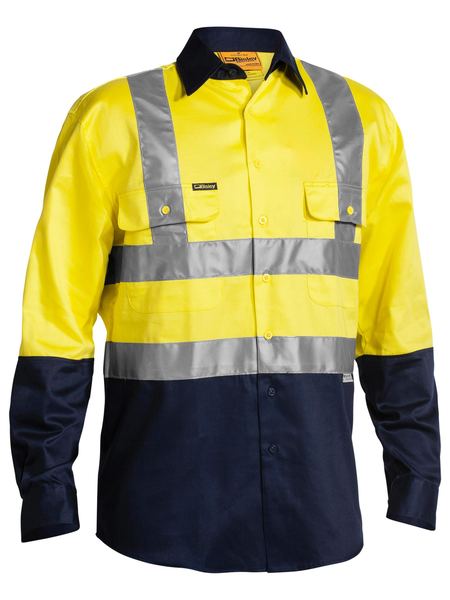 Bisley Taped Hi Vis 2 Tone Long Sleeve Mens Shirt - BS6267T