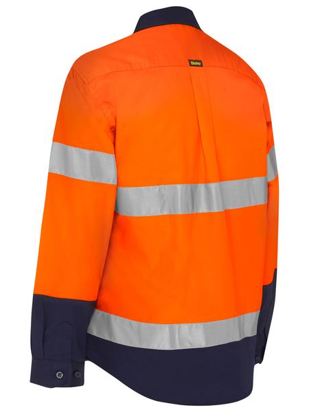 Bisley Womens Taped Hi Vis 2 Tone Maternity Long Sleeve Drill Shirt - BLM6456T