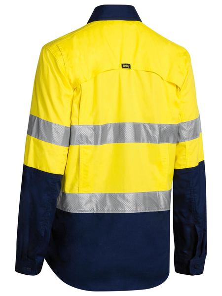 Bisley Womens Taped Hi Vis X-AirFlow Ripstop 2 Tone Long Sleeve Shirt - BL6415T