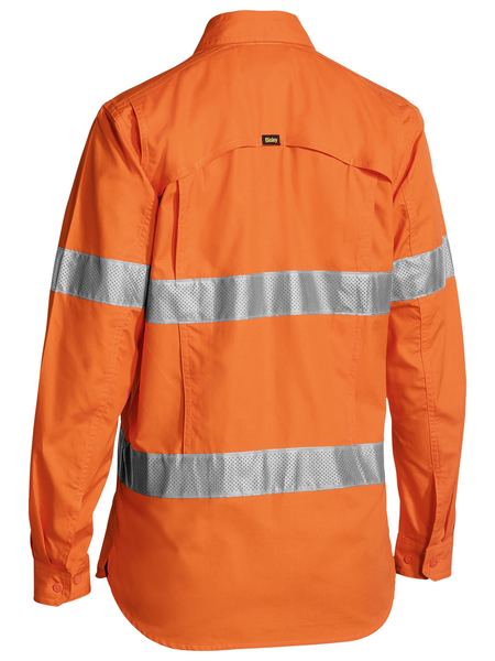 Bisley Womens Taped Hi Vis X-AirFlow Ripstop Long Sleeve Shirt - BL6416T