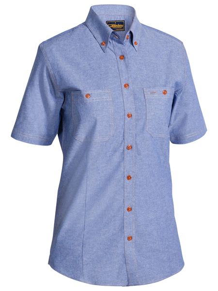 Bisley Womens Chambray Short Sleeve Shirt - B71407L