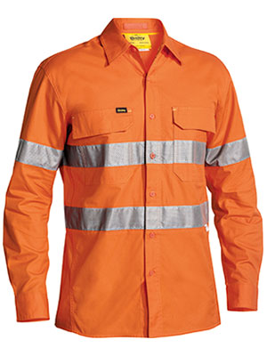 Bisley Taped X-AirFlow Hi Vis Ripstop Long Sleeve Mens Shirt - BS6416T