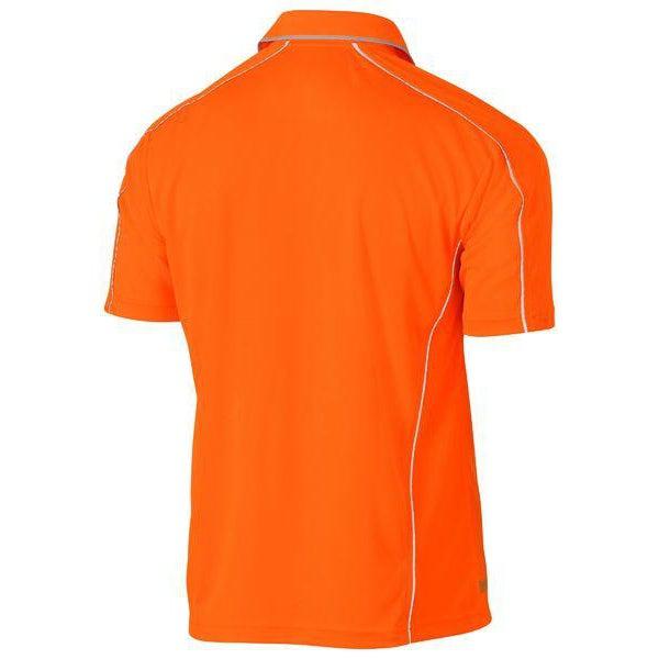 Bisley Cool Mesh Short Sleeve Polo With Reflective Piping - BK1425-Queensland workwear Supplies