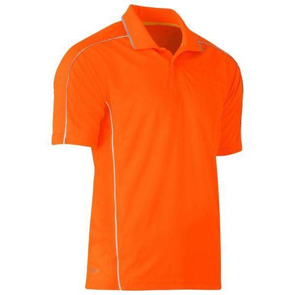 Bisley Cool Mesh Short Sleeve Polo With Reflective Piping - BK1425-Queensland workwear Supplies