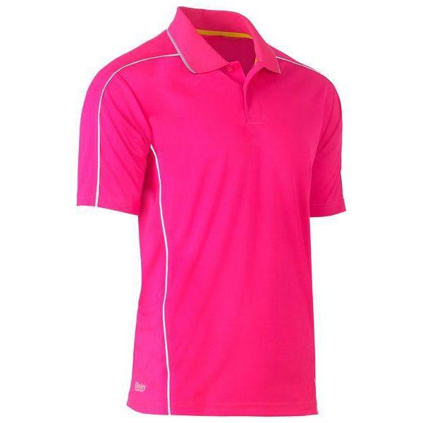 Bisley Cool Mesh Short Sleeve Polo With Reflective Piping - BK1425-Queensland workwear Supplies