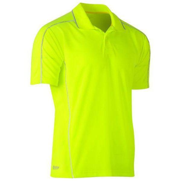 Bisley Cool Mesh Short Sleeve Polo With Reflective Piping - BK1425-Queensland workwear Supplies