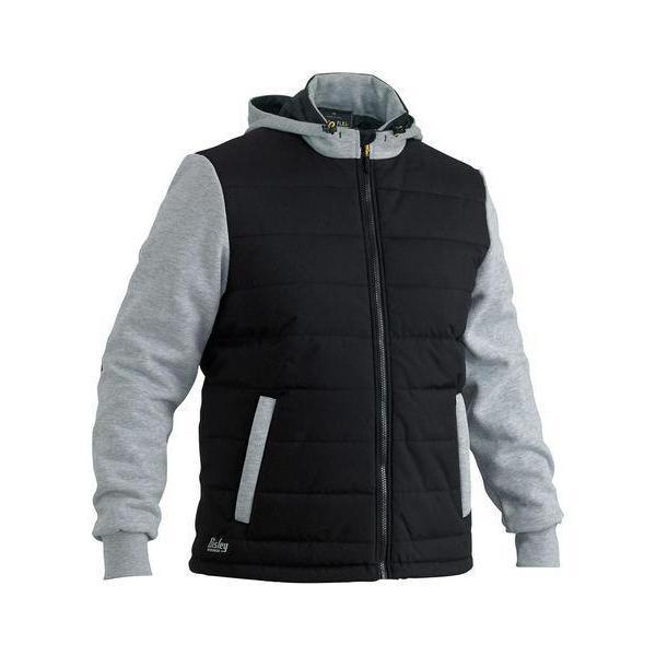 Bisley Flx & Move Contrast Puffer Fleece Hooded Unisex Jacket - BJ6944-Queensland workwear Supplies