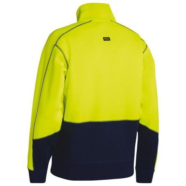 Bisley HiVis 1/4 Zip Unisex Fleece Pullover - BK6989-Queensland workwear Supplies