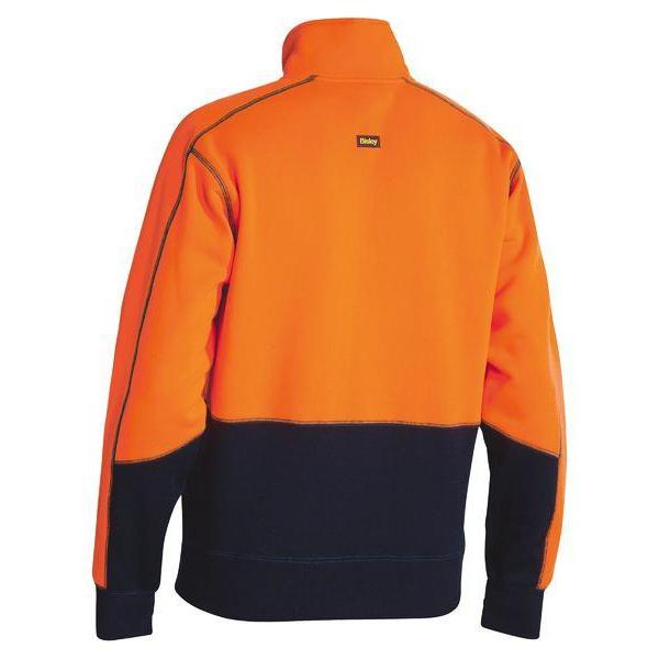 Bisley HiVis 1/4 Zip Unisex Fleece Pullover - BK6989-Queensland workwear Supplies