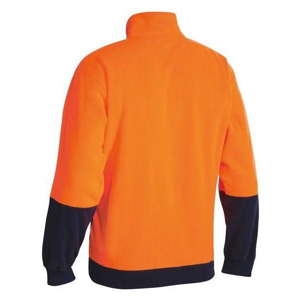 Bisley HiVis 1/4 Zip Unisex Polar Fleece Pullover - BK6889-Queensland workwear Supplies