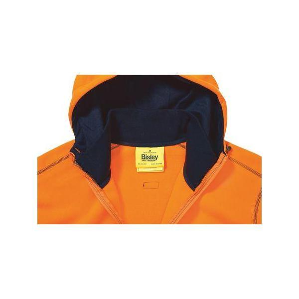 Bisley HiVis Front Zip Unisex Fleece Hoodie - BK6819-Queensland workwear Supplies