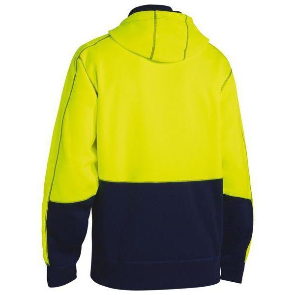 Bisley HiVis Front Zip Unisex Fleece Hoodie - BK6819-Queensland workwear Supplies