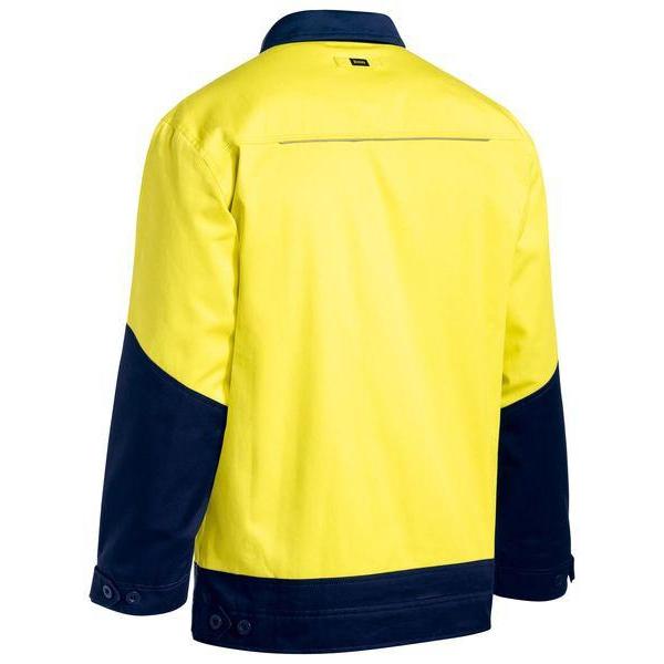 Bisley HiVis Unisex Drill Jacket With Liquid Repellent Finish - BJ6917-Queensland workwear Supplies