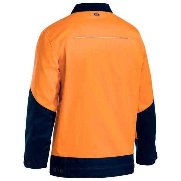 Bisley HiVis Unisex Drill Jacket With Liquid Repellent Finish - BJ6917-Queensland workwear Supplies