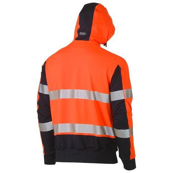 Bisley Taped HiVis 2 Tone Contrast 4 Way Stretchy Unisex Hoodie - BK6815T-Queensland workwear Supplies