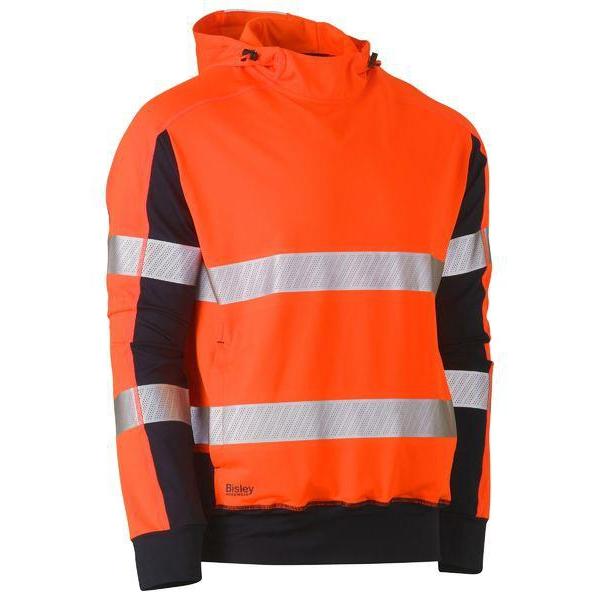 Bisley Taped HiVis 2 Tone Contrast 4 Way Stretchy Unisex Hoodie - BK6815T-Queensland workwear Supplies