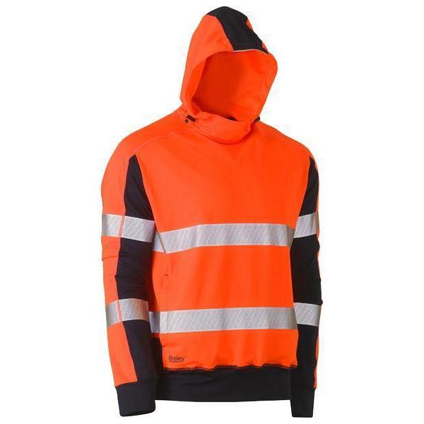 Bisley Taped HiVis 2 Tone Contrast 4 Way Stretchy Unisex Hoodie - BK6815T-Queensland workwear Supplies