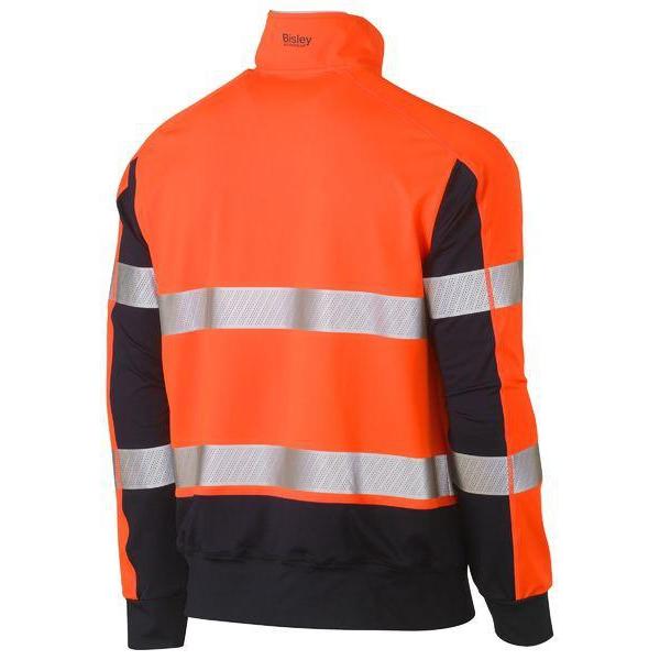 Bisley Taped HiVis 2 Tone Contrast Stretch 1/4 Zip Unisex Pullover - BK6817T-Queensland workwear Supplies