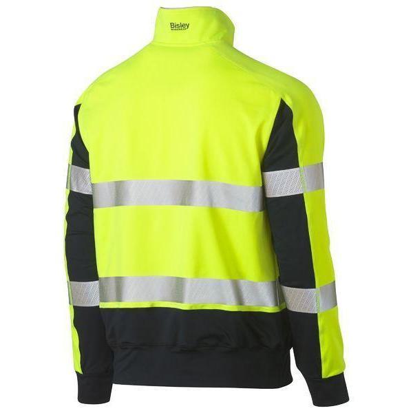 Bisley Taped HiVis 2 Tone Contrast Stretch 1/4 Zip Unisex Pullover - BK6817T-Queensland workwear Supplies