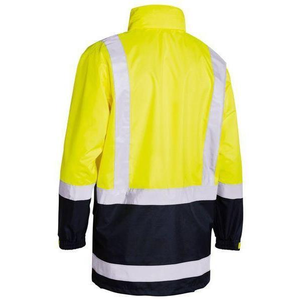 Bisley Taped HiVis 2 Tone Unisex Rain Shell Jacket - BJ6966T-Queensland workwear Supplies