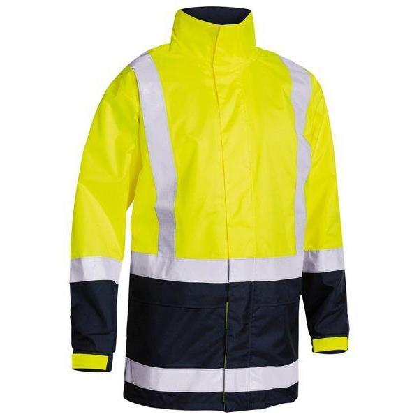 Bisley Taped HiVis 2 Tone Unisex Rain Shell Jacket - BJ6966T-Queensland workwear Supplies