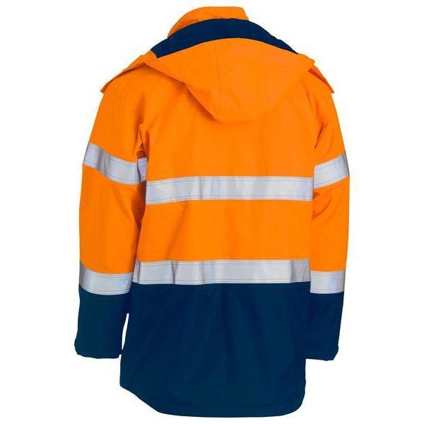 Bisley Taped HiVis Flame Retardant Wet Weather Shell Jacket - BJ8110T-Queensland workwear Supplies