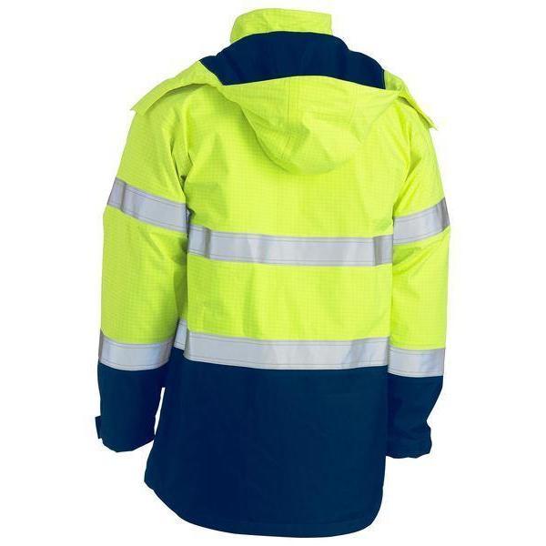 Bisley Taped HiVis Flame Retardant Wet Weather Shell Jacket - BJ8110T-Queensland workwear Supplies