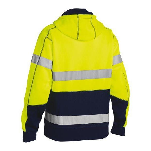 Bisley Taped HiVis Front Zip Unisex Fleece Hoodie - BK6819T-Queensland workwear Supplies