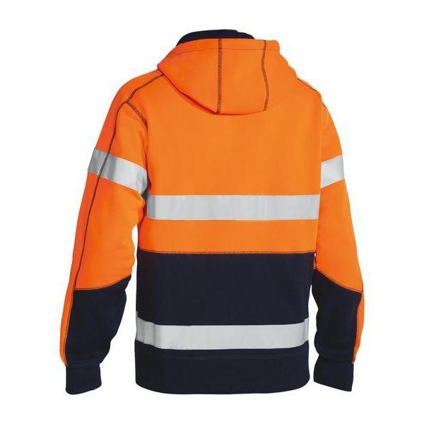 Bisley Taped HiVis Front Zip Unisex Fleece Hoodie - BK6819T-Queensland workwear Supplies