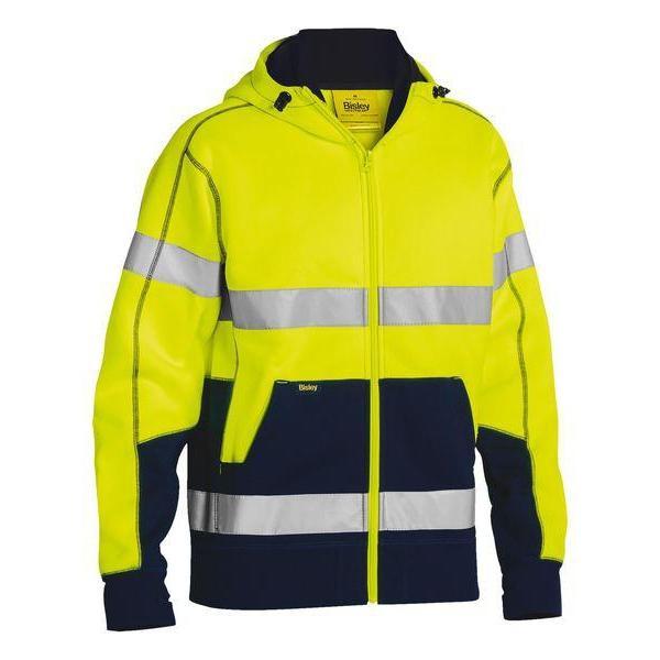 Bisley Taped HiVis Front Zip Unisex Fleece Hoodie - BK6819T-Queensland workwear Supplies