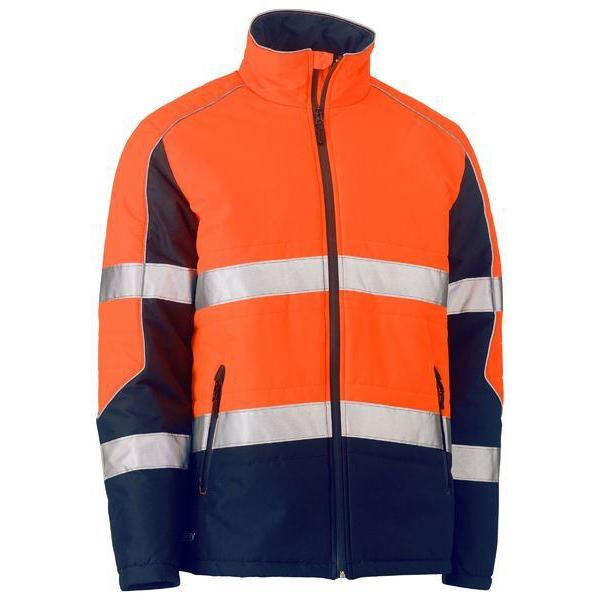 Bisley Taped HiVis Puffer Jacket With Stand Collar - BJ6829T-Queensland workwear Supplies