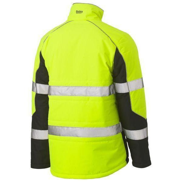 Bisley Taped HiVis Puffer Jacket With Stand Collar - BJ6829T-Queensland workwear Supplies