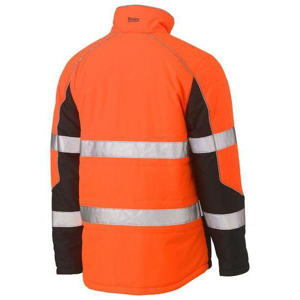 Bisley Taped HiVis Puffer Jacket With Stand Collar - BJ6829T-Queensland workwear Supplies