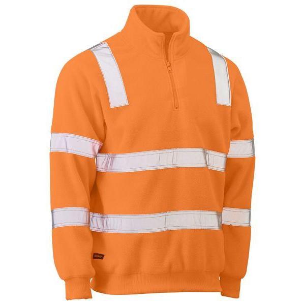 Bisley Taped HiVis Rail Polar Fleece Jumper - BK6816T-Queensland workwear Supplies