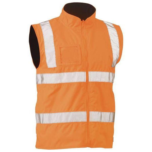 Bisley Taped HiVis Rail Wet Weather Vest - BV0364T-Queensland workwear Supplies