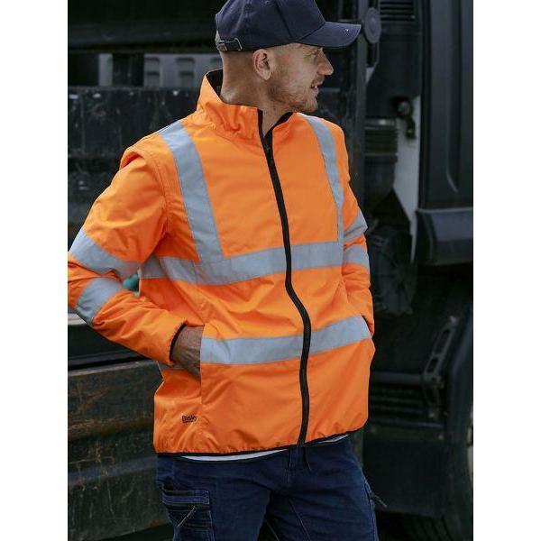 Bisley Taped HiVis Reversible Puffer Jacket - BJ6350HT-Queensland workwear Supplies